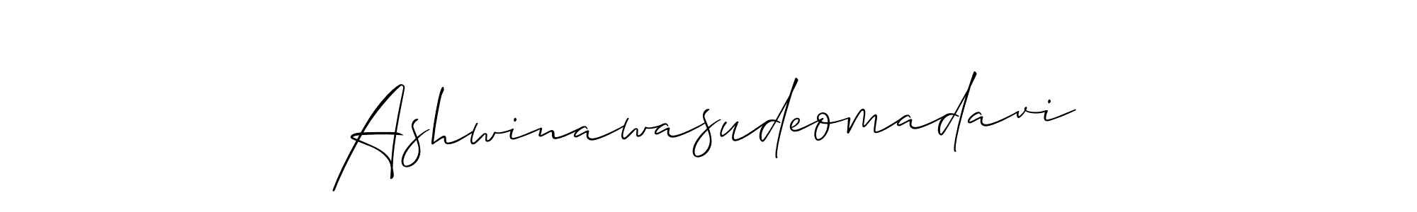 Ashwinawasudeomadavi stylish signature style. Best Handwritten Sign (Allison_Script) for my name. Handwritten Signature Collection Ideas for my name Ashwinawasudeomadavi. Ashwinawasudeomadavi signature style 2 images and pictures png