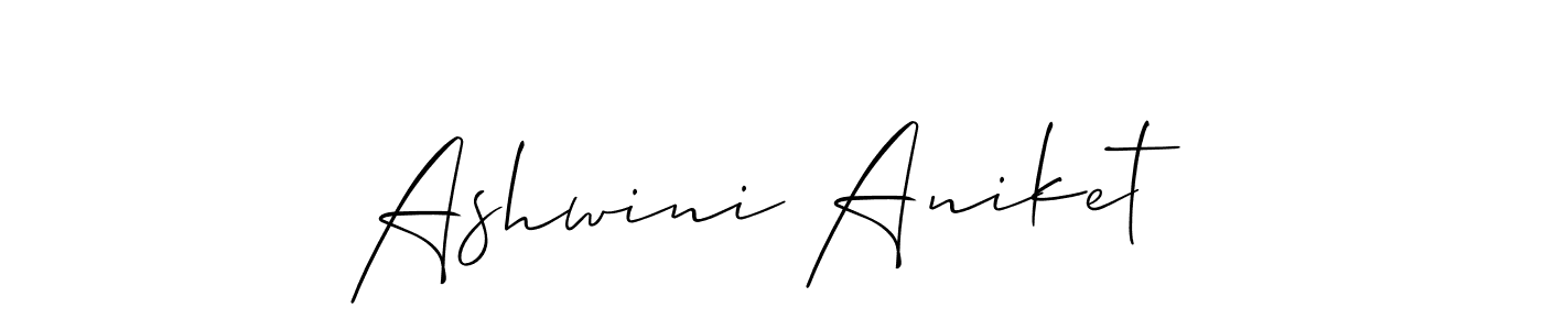 Also we have Ashwini Aniket name is the best signature style. Create professional handwritten signature collection using Allison_Script autograph style. Ashwini Aniket signature style 2 images and pictures png