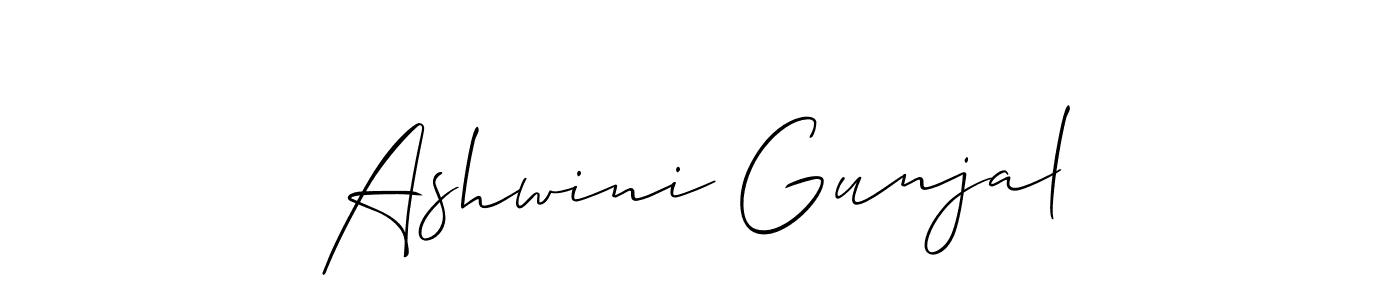 It looks lik you need a new signature style for name Ashwini Gunjal. Design unique handwritten (Allison_Script) signature with our free signature maker in just a few clicks. Ashwini Gunjal signature style 2 images and pictures png