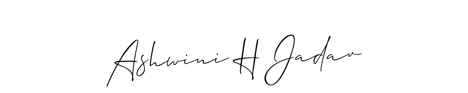 It looks lik you need a new signature style for name Ashwini H Jadav. Design unique handwritten (Allison_Script) signature with our free signature maker in just a few clicks. Ashwini H Jadav signature style 2 images and pictures png