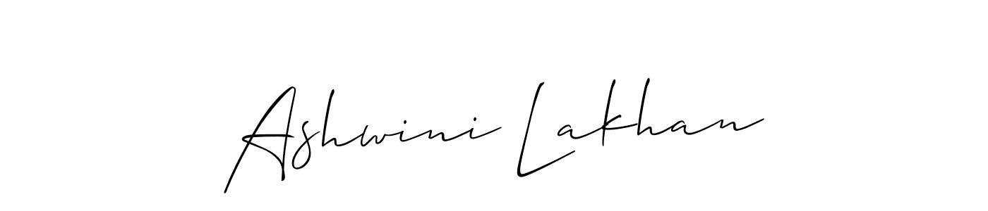 Use a signature maker to create a handwritten signature online. With this signature software, you can design (Allison_Script) your own signature for name Ashwini Lakhan. Ashwini Lakhan signature style 2 images and pictures png