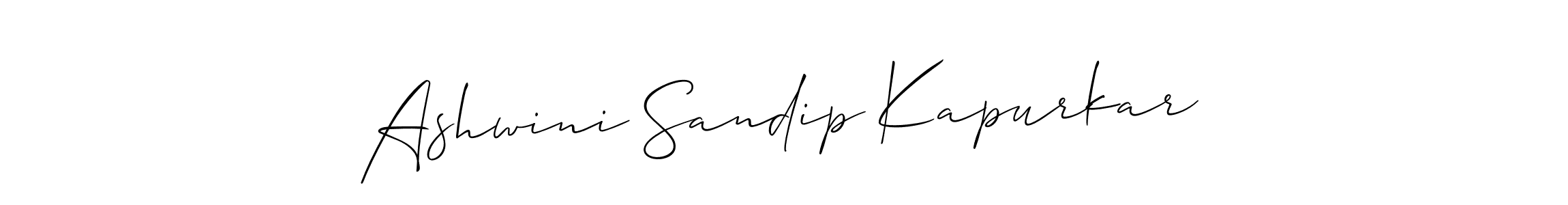 You should practise on your own different ways (Allison_Script) to write your name (Ashwini Sandip Kapurkar) in signature. don't let someone else do it for you. Ashwini Sandip Kapurkar signature style 2 images and pictures png