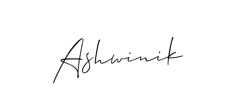 How to make Ashwinik name signature. Use Allison_Script style for creating short signs online. This is the latest handwritten sign. Ashwinik signature style 2 images and pictures png