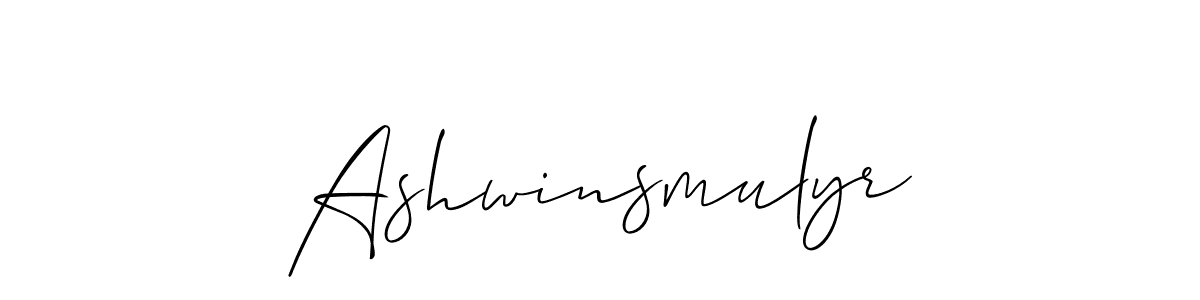 Allison_Script is a professional signature style that is perfect for those who want to add a touch of class to their signature. It is also a great choice for those who want to make their signature more unique. Get Ashwinsmulyr name to fancy signature for free. Ashwinsmulyr signature style 2 images and pictures png