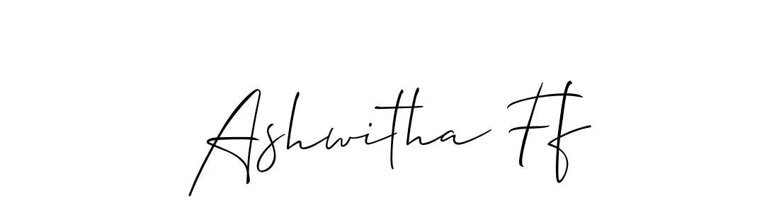 Make a beautiful signature design for name Ashwitha Ff. With this signature (Allison_Script) style, you can create a handwritten signature for free. Ashwitha Ff signature style 2 images and pictures png