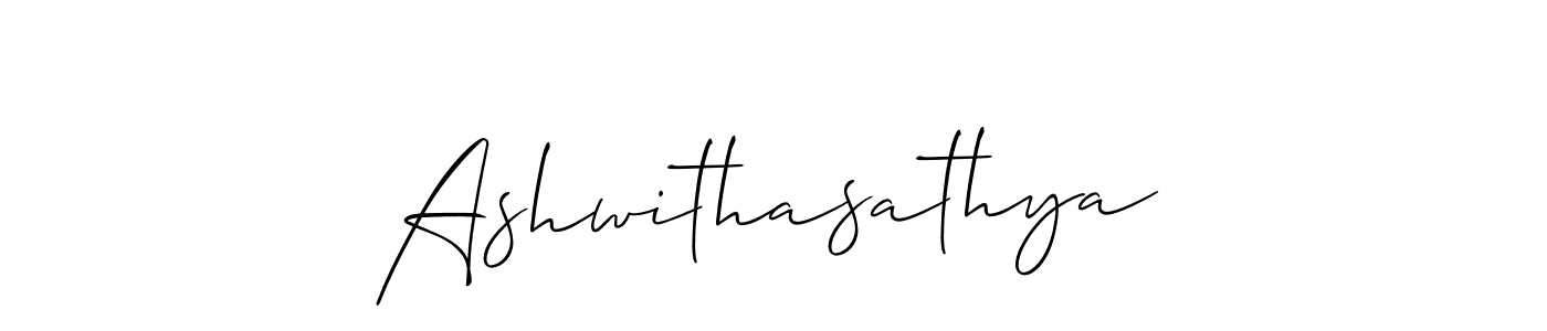 Design your own signature with our free online signature maker. With this signature software, you can create a handwritten (Allison_Script) signature for name Ashwithasathya. Ashwithasathya signature style 2 images and pictures png