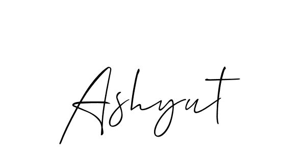 It looks lik you need a new signature style for name Ashyut. Design unique handwritten (Allison_Script) signature with our free signature maker in just a few clicks. Ashyut signature style 2 images and pictures png