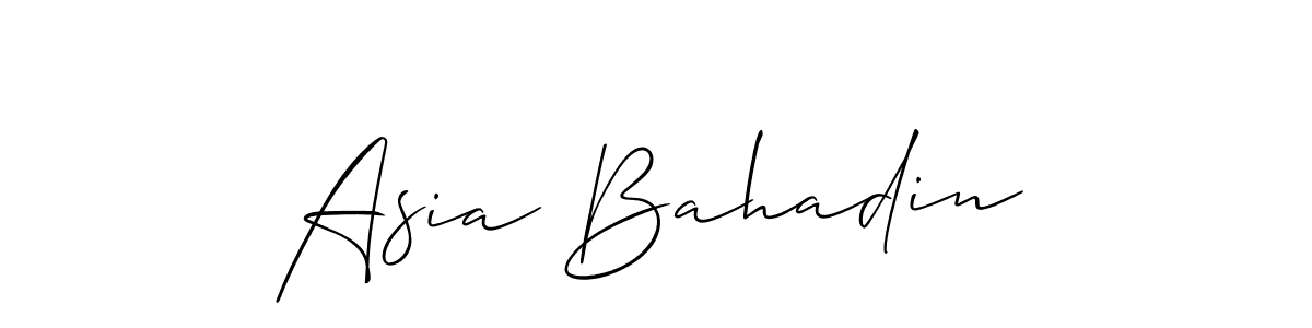 Create a beautiful signature design for name Asia Bahadin. With this signature (Allison_Script) fonts, you can make a handwritten signature for free. Asia Bahadin signature style 2 images and pictures png