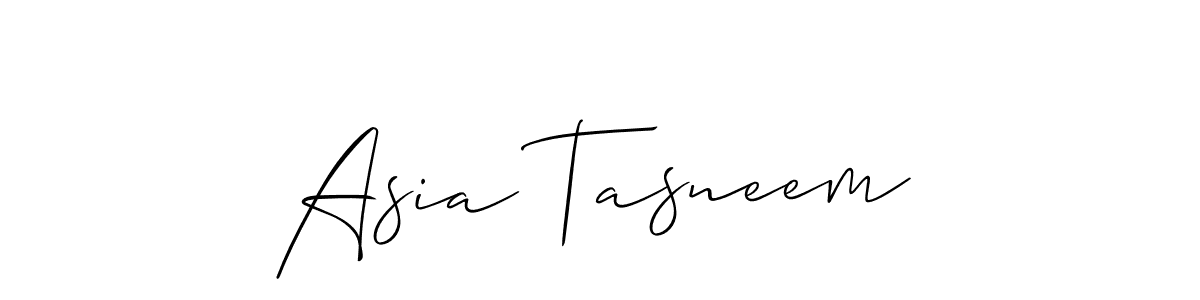 Use a signature maker to create a handwritten signature online. With this signature software, you can design (Allison_Script) your own signature for name Asia Tasneem. Asia Tasneem signature style 2 images and pictures png