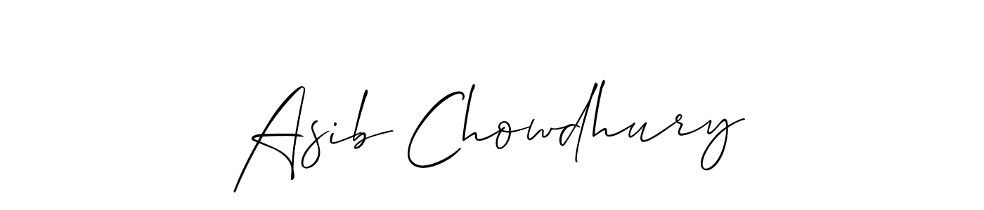 The best way (Allison_Script) to make a short signature is to pick only two or three words in your name. The name Asib Chowdhury include a total of six letters. For converting this name. Asib Chowdhury signature style 2 images and pictures png