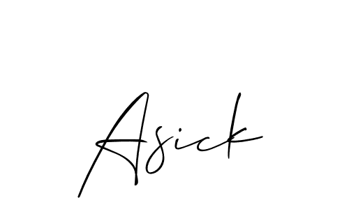 Use a signature maker to create a handwritten signature online. With this signature software, you can design (Allison_Script) your own signature for name Asick. Asick signature style 2 images and pictures png