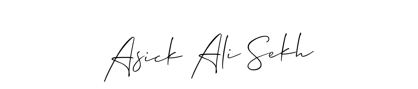 Allison_Script is a professional signature style that is perfect for those who want to add a touch of class to their signature. It is also a great choice for those who want to make their signature more unique. Get Asick Ali Sekh name to fancy signature for free. Asick Ali Sekh signature style 2 images and pictures png