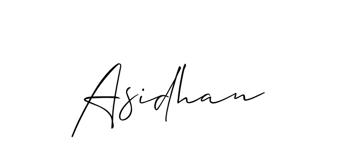 The best way (Allison_Script) to make a short signature is to pick only two or three words in your name. The name Asidhan include a total of six letters. For converting this name. Asidhan signature style 2 images and pictures png