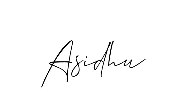 Make a beautiful signature design for name Asidhu. With this signature (Allison_Script) style, you can create a handwritten signature for free. Asidhu signature style 2 images and pictures png