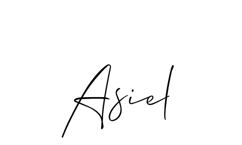 The best way (Allison_Script) to make a short signature is to pick only two or three words in your name. The name Asiel include a total of six letters. For converting this name. Asiel signature style 2 images and pictures png