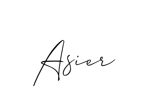 Use a signature maker to create a handwritten signature online. With this signature software, you can design (Allison_Script) your own signature for name Asier. Asier signature style 2 images and pictures png