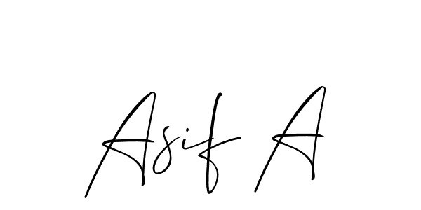 Design your own signature with our free online signature maker. With this signature software, you can create a handwritten (Allison_Script) signature for name Asif A. Asif A signature style 2 images and pictures png