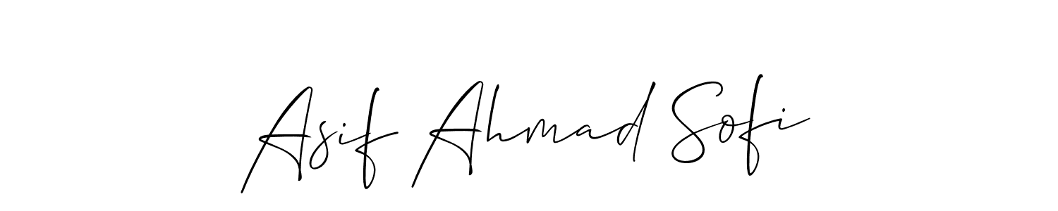 The best way (Allison_Script) to make a short signature is to pick only two or three words in your name. The name Asif Ahmad Sofi include a total of six letters. For converting this name. Asif Ahmad Sofi signature style 2 images and pictures png