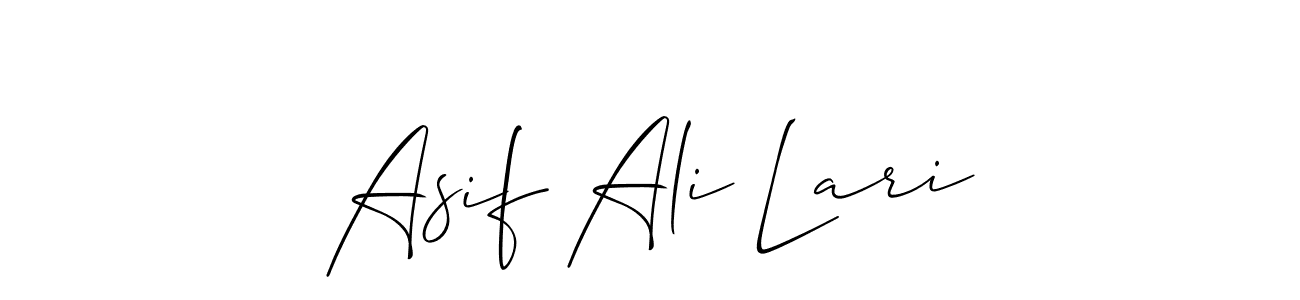 Make a short Asif Ali Lari signature style. Manage your documents anywhere anytime using Allison_Script. Create and add eSignatures, submit forms, share and send files easily. Asif Ali Lari signature style 2 images and pictures png