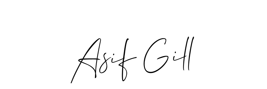Create a beautiful signature design for name Asif Gill. With this signature (Allison_Script) fonts, you can make a handwritten signature for free. Asif Gill signature style 2 images and pictures png