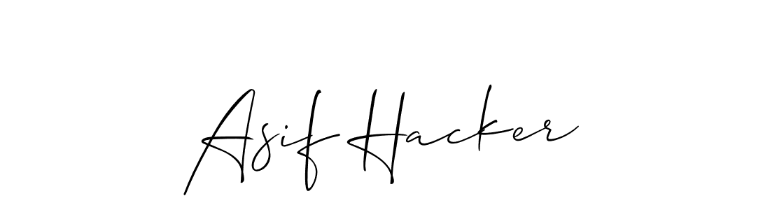 Make a beautiful signature design for name Asif Hacker. With this signature (Allison_Script) style, you can create a handwritten signature for free. Asif Hacker signature style 2 images and pictures png