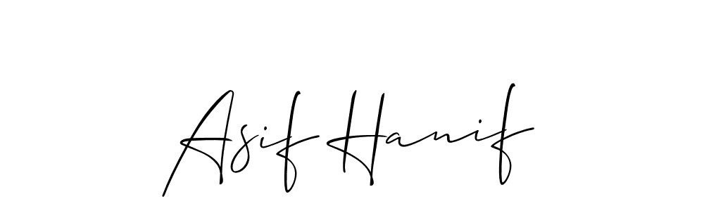 The best way (Allison_Script) to make a short signature is to pick only two or three words in your name. The name Asif Hanif include a total of six letters. For converting this name. Asif Hanif signature style 2 images and pictures png
