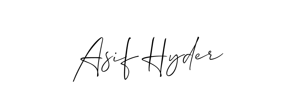 if you are searching for the best signature style for your name Asif Hyder. so please give up your signature search. here we have designed multiple signature styles  using Allison_Script. Asif Hyder signature style 2 images and pictures png