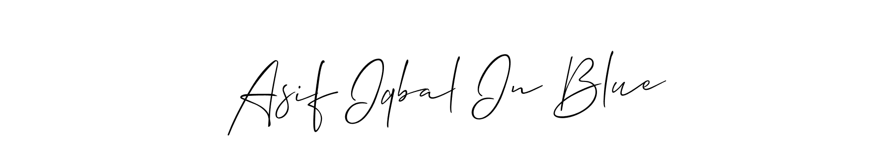 Design your own signature with our free online signature maker. With this signature software, you can create a handwritten (Allison_Script) signature for name Asif Iqbal In Blue. Asif Iqbal In Blue signature style 2 images and pictures png