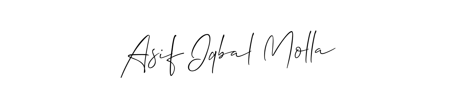 Create a beautiful signature design for name Asif Iqbal Molla. With this signature (Allison_Script) fonts, you can make a handwritten signature for free. Asif Iqbal Molla signature style 2 images and pictures png