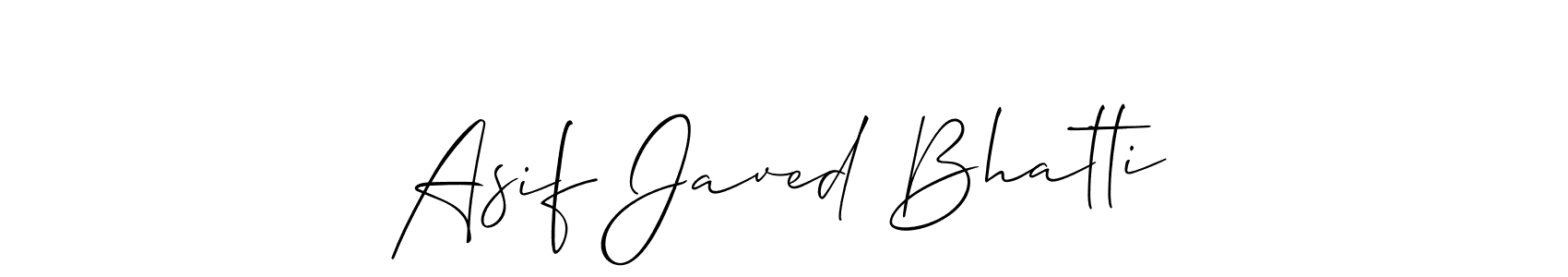 Make a short Asif Javed Bhatti signature style. Manage your documents anywhere anytime using Allison_Script. Create and add eSignatures, submit forms, share and send files easily. Asif Javed Bhatti signature style 2 images and pictures png