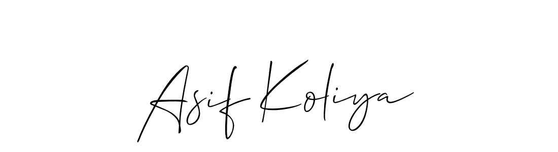 How to make Asif Koliya signature? Allison_Script is a professional autograph style. Create handwritten signature for Asif Koliya name. Asif Koliya signature style 2 images and pictures png