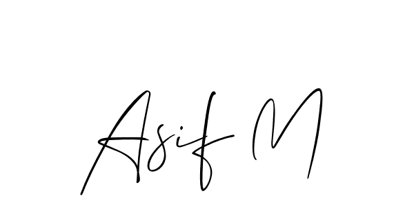 You should practise on your own different ways (Allison_Script) to write your name (Asif M) in signature. don't let someone else do it for you. Asif M signature style 2 images and pictures png