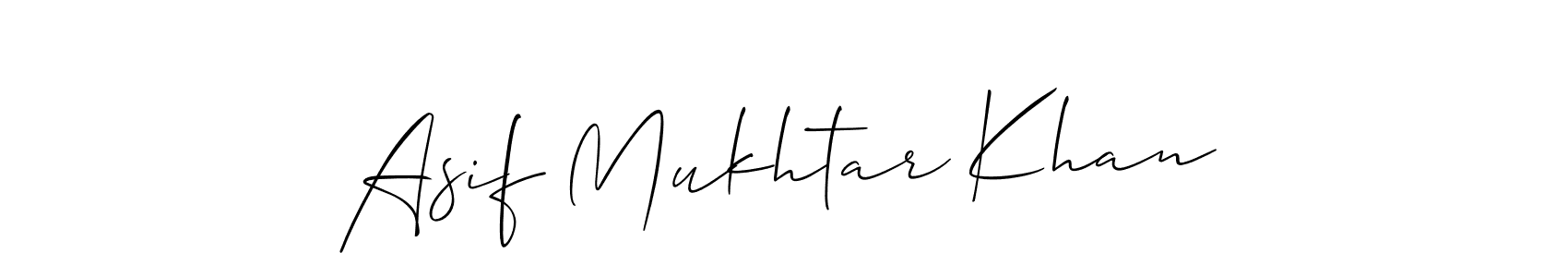 Also we have Asif Mukhtar Khan name is the best signature style. Create professional handwritten signature collection using Allison_Script autograph style. Asif Mukhtar Khan signature style 2 images and pictures png