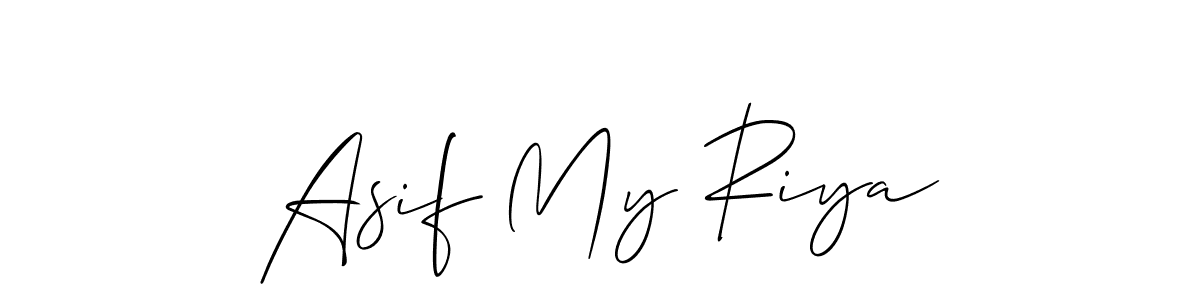 This is the best signature style for the Asif My Riya name. Also you like these signature font (Allison_Script). Mix name signature. Asif My Riya signature style 2 images and pictures png