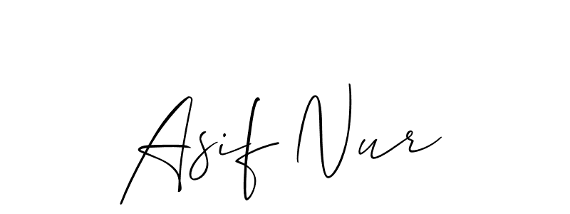 Use a signature maker to create a handwritten signature online. With this signature software, you can design (Allison_Script) your own signature for name Asif Nur. Asif Nur signature style 2 images and pictures png