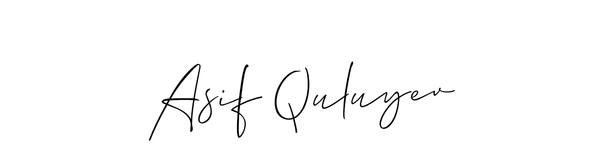 Design your own signature with our free online signature maker. With this signature software, you can create a handwritten (Allison_Script) signature for name Asif Quluyev. Asif Quluyev signature style 2 images and pictures png