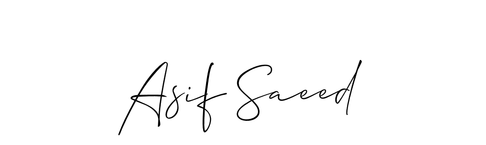 Also we have Asif Saeed name is the best signature style. Create professional handwritten signature collection using Allison_Script autograph style. Asif Saeed signature style 2 images and pictures png