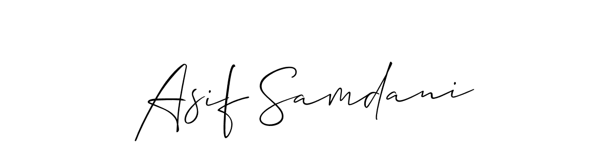 The best way (Allison_Script) to make a short signature is to pick only two or three words in your name. The name Asif Samdani include a total of six letters. For converting this name. Asif Samdani signature style 2 images and pictures png