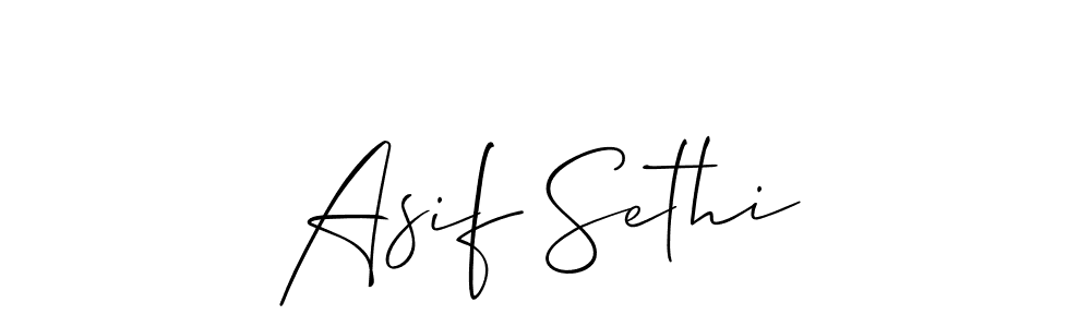How to make Asif Sethi name signature. Use Allison_Script style for creating short signs online. This is the latest handwritten sign. Asif Sethi signature style 2 images and pictures png