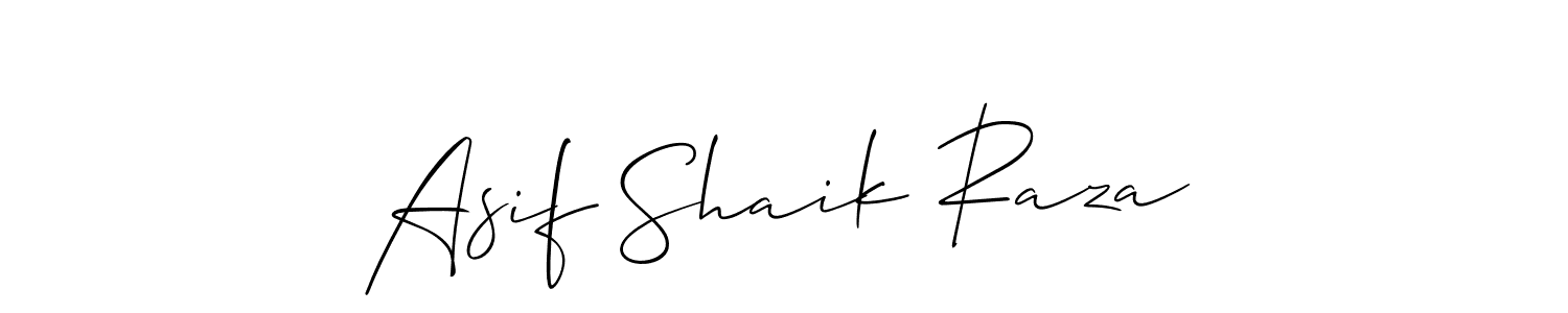 It looks lik you need a new signature style for name Asif Shaik Raza. Design unique handwritten (Allison_Script) signature with our free signature maker in just a few clicks. Asif Shaik Raza signature style 2 images and pictures png