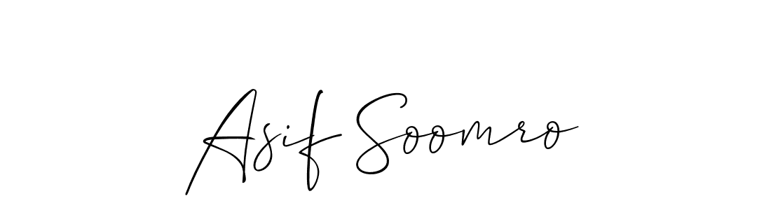 Asif Soomro stylish signature style. Best Handwritten Sign (Allison_Script) for my name. Handwritten Signature Collection Ideas for my name Asif Soomro. Asif Soomro signature style 2 images and pictures png