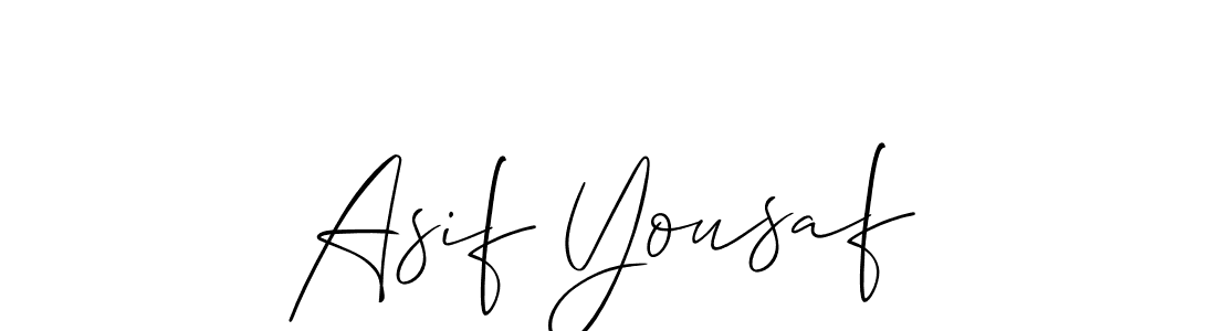 Create a beautiful signature design for name Asif Yousaf. With this signature (Allison_Script) fonts, you can make a handwritten signature for free. Asif Yousaf signature style 2 images and pictures png