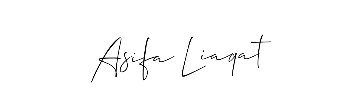 Also we have Asifa Liaqat name is the best signature style. Create professional handwritten signature collection using Allison_Script autograph style. Asifa Liaqat signature style 2 images and pictures png