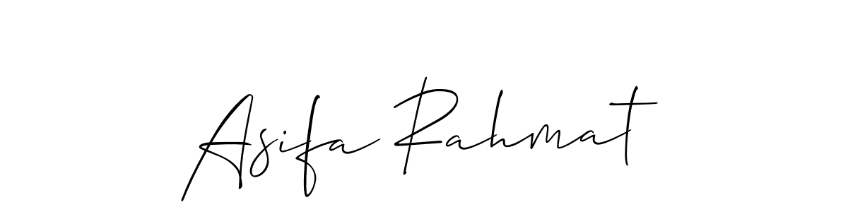 How to make Asifa Rahmat name signature. Use Allison_Script style for creating short signs online. This is the latest handwritten sign. Asifa Rahmat signature style 2 images and pictures png