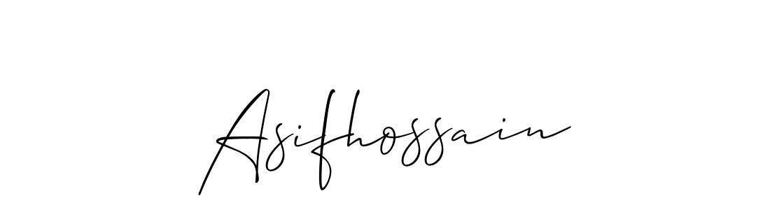 Also we have Asifhossain name is the best signature style. Create professional handwritten signature collection using Allison_Script autograph style. Asifhossain signature style 2 images and pictures png