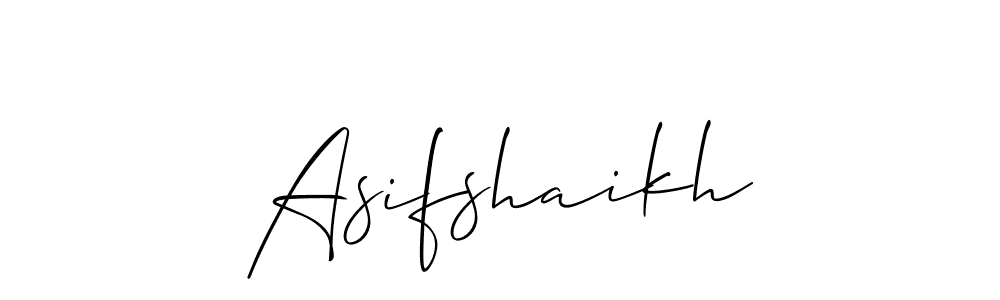 Use a signature maker to create a handwritten signature online. With this signature software, you can design (Allison_Script) your own signature for name Asifshaikh. Asifshaikh signature style 2 images and pictures png