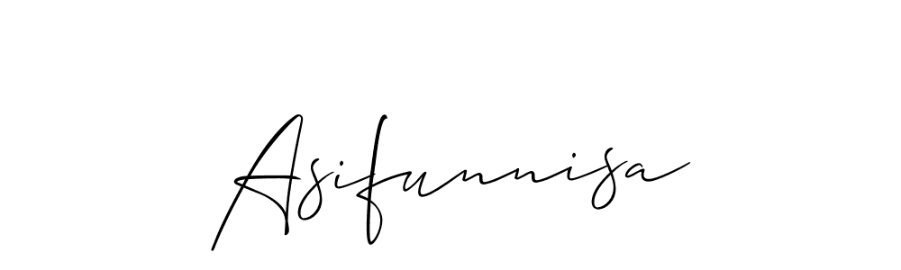 How to make Asifunnisa signature? Allison_Script is a professional autograph style. Create handwritten signature for Asifunnisa name. Asifunnisa signature style 2 images and pictures png