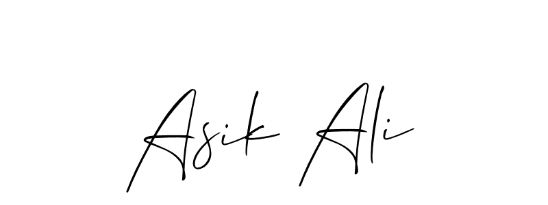 It looks lik you need a new signature style for name Asik Ali. Design unique handwritten (Allison_Script) signature with our free signature maker in just a few clicks. Asik Ali signature style 2 images and pictures png