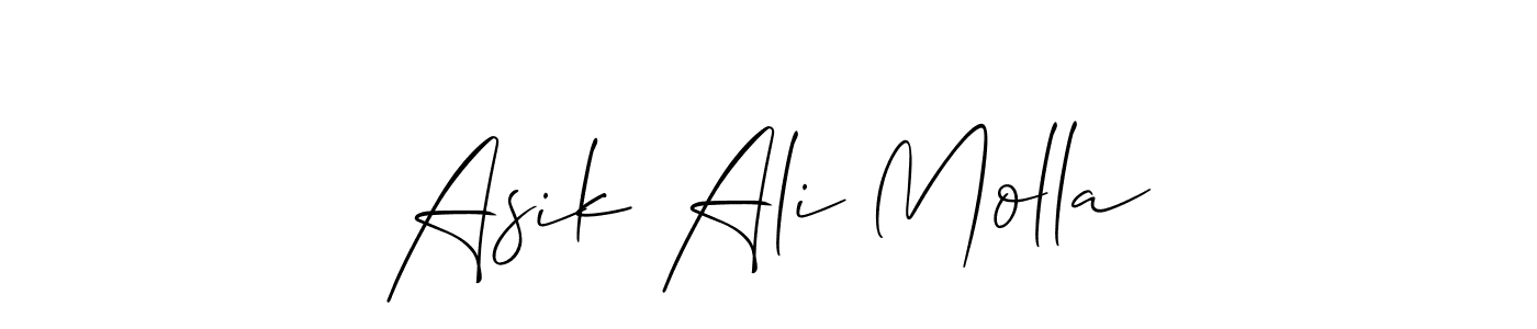 It looks lik you need a new signature style for name Asik Ali Molla. Design unique handwritten (Allison_Script) signature with our free signature maker in just a few clicks. Asik Ali Molla signature style 2 images and pictures png