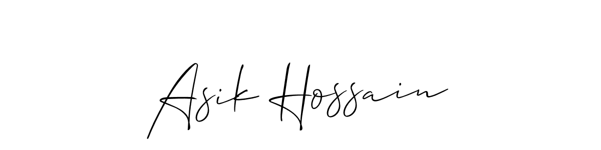 Also we have Asik Hossain name is the best signature style. Create professional handwritten signature collection using Allison_Script autograph style. Asik Hossain signature style 2 images and pictures png